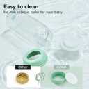 COMI Wide Neck Glass Breastmilk Collection n Storage Bottle, 2 Packs,10oz with Screw Ring Sealing Disk,Re-markable Sealing Disc,BPA Free,Fits Breast Pumps&Nipples(2 Green Lids)