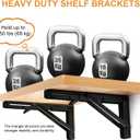 Folding Shelf Brackets - Heavy Duty Metal Collapsible Shelf Bracket for Bench Table, Shelf Hinge Wall Mounted Space Saving DIY Bracket, Max Load: 150 lb (24 Inch, Black)