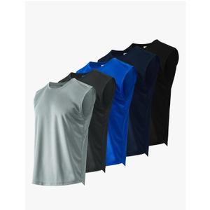 Gary Com Men's Pack Quick Dry Workout Tank Top Gym Stretch Muscle Tee Fitness Bodybuilding Sleeveless Crewneck T Shirt XXL