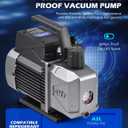 Orion Motor Tech A2L Vacuum Pump, 3.5 cfm 1/4 hp Single Stage Sparkless Ignition Proof Vacuum Pump for R1234yf R32 R134a R22 R410A with 15 Micron Ultimate Vacuum, Auto HVAC Vacuum Pump