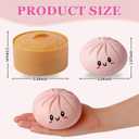 Dumpling Squishy Mystery Box, Glitter Dumpling, Dumplings Style Stress Balls for Adults and Kids, Cute Steamer Basket Design with Squeezable Bun Stress Relief Fidget Toys (4 PCS)