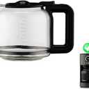Carafe Replacement for the Cuisinart 12-Cup Glass Coffee Carafe Model DCC-1220BKSWM ONLY - Black Handle/Lid