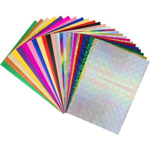 BAOFALI 100 Sheets 20x29cm Colors Hot Foil Paper Toner Reactive Foil Hot Stamping Foil Paper by Laser Printer and Laminator for Scrapbooking Craft Card Making DIY Album Decoration  25 Colors