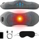 Triple Fusion Back Massager with Stretching, Vibration and Heat, 3in1 Electric Lumbar Pillow for Lower Back Tension Relief, Deep Tissue Relaxation Massage for Home, Office, Bed, Sofa, and Car Use