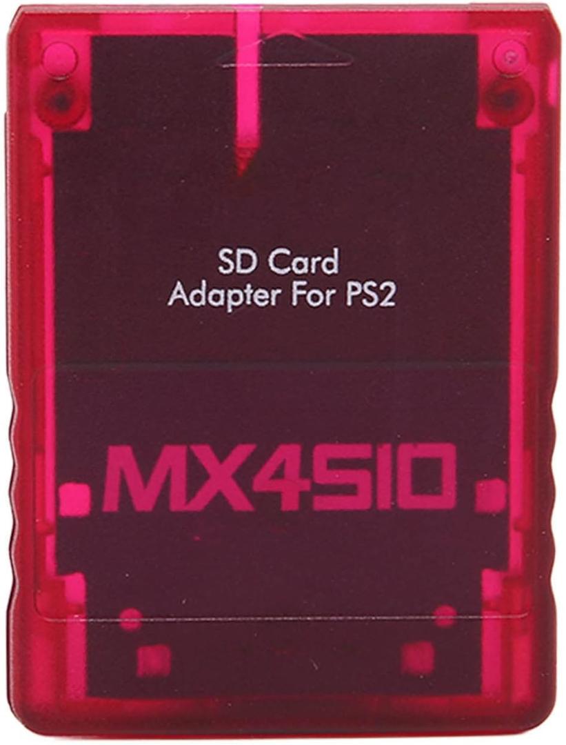 Ejoyous Memory Card Reader for PS2, MX4SIO SIO2SD Micro Storage Card Adapter Hand Made Stable Replacement Micro Storage Card Reader for PS2 (Transparent Red)