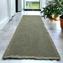 Upgraded Waffle Bath Mat  Ultra Soft, Super Absorbent & Non-Slip Rug with Tassels, Machine Washable, Rubber Backed for Bathroom, Hallway Runner, Kitchen and More (Dark Green, 2' X 6')