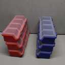 Hushee 6 Pcs Screw Organizer Box with Lid 4 Compartments Tool Bin Divider Plastic Stackable Hardware Organizer Small Part Storage Sorting Screw Box for Garage Workbench Craft Storage (Blue,Red)