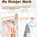 Smartor Kids Velvet Hangers 50 Pack, 14 Inch Premium Non Slip Kids Felt Hangers for Closet, Space Saving Toddler Clothes Hanger for Youth's Childrens' Clothes (Rose Gold Hook)- White