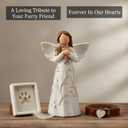 Friendship Angel Figurine with Dog Sculpture, Hand-Painted Memorial Gift for Pet Lovers - Remembrance of Loyal Pets & Friends Present and Past, Home Decor Statue