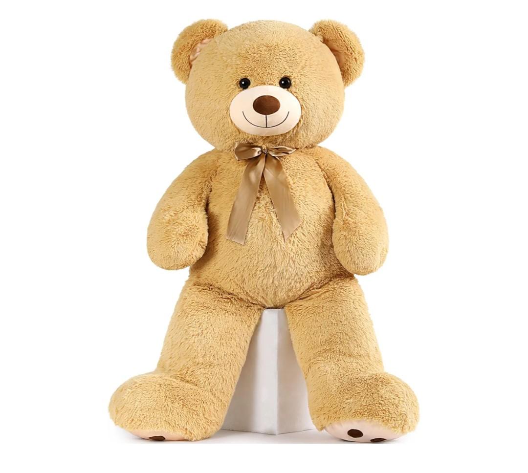 MorisMos 47inch Giant Teddy Bear Stuffed Animal 4ft, Large Teddy Bear Plush, Big Stuffed Bear Gifts for Kids, Girls, Girlfriend, Women on Baby Shower, Valentine, Christmas, Birthday (Light Brown
