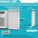 Window AC Side Panel with Frame, Adjustable Air Conditioner Side Panels for Window Units of 5,000~14,000 Btu, Extra Wide Window Air Conditioner Side Panels Kit, Pack of 2