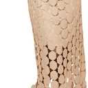 Cicy Bell Womens Hollow Out Maxi Skirts Summer High Waisted Boho Fringe Hem Long Skirt (Large, Khaki)