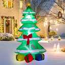 6 Foot Christmas Inflatable Christmas Tree with Gift Box Decoration with LED Lights,Cute Blow up Christmas Tree Indoor Outdoor Decoration - WM - 22