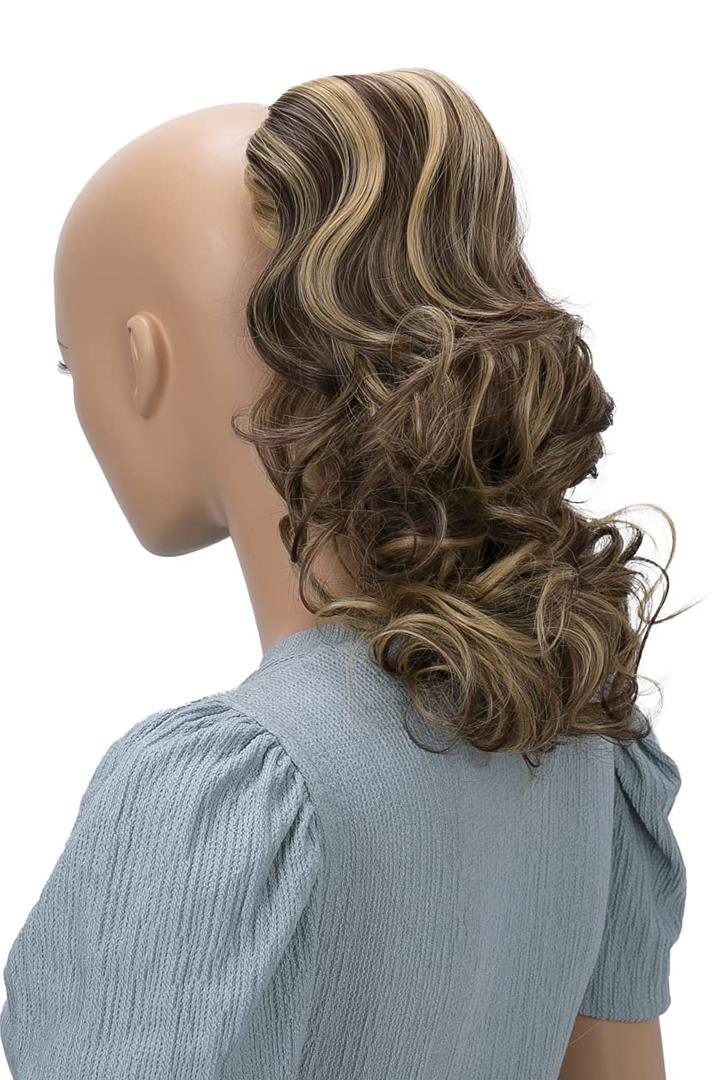 CAISHA 12" Hair Piece Braid Ponytail Extension Voluminous Wavy Red Brown Blonde Mix PH214