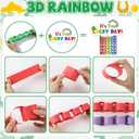 St. Patrick's Day Bulletin Board Decorations 3D Irish Door Decorations 3D Rainbow Lucky Shamrock Clover Paper Cutouts with Rainbow Papers for Green Irish March Holiday Classroom Home Door Wall Decor