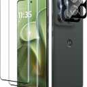 JZG 2 Pack Tempered Glass Screen Protector for Motorola Edge 2025, 2 Pack Lens Protector, 9H Hardness Bubble Free, Scratch Resistant, Bubble Free (Transparent)