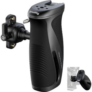 SMALLRIG Push-Button Rotating Side Handle with NATO Clamp, for Left and Right Hand, 360 Rotatable Side Handle with Anti-Slip Silicone, Max. Load 15Kg