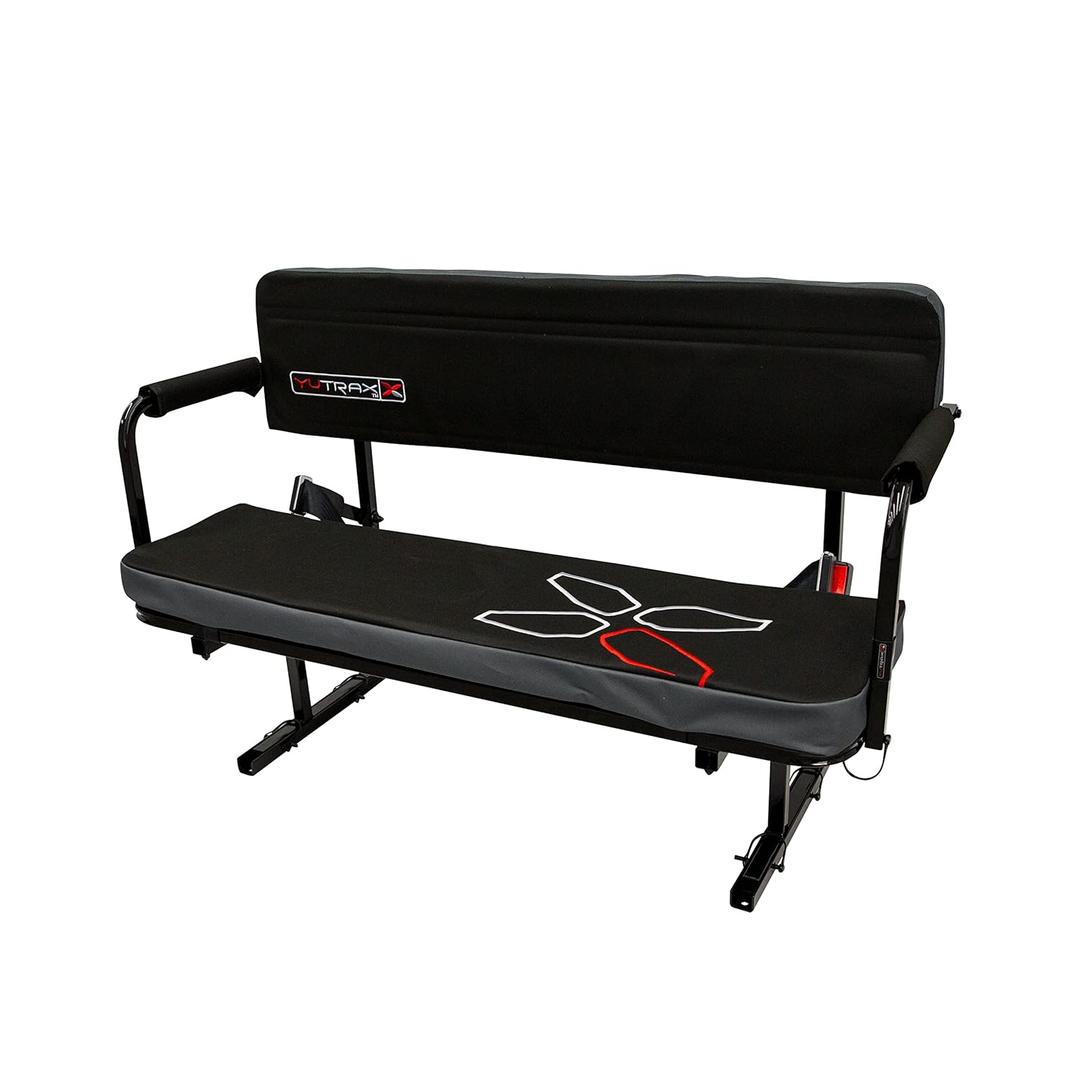 YUTRAX Universal Mount UTV Jump Seat, UTV Accessory, Increase Seating Capacity, Heavy-Duty Steel Frame, Padded Seat & Backrest, Seat Flips Up, Easy to Assemble