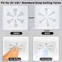 24" x 24" Adjustable Ceiling Vent Cover Air Conditioning Vent Deflector Fits 24"x24" Flat Office Ceiling Vents and HVAC or Heat Air Deflector for Office Home & Commercial -Non-Magnetic (1PC)