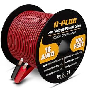 G-PLUG 18 AWG Electrical Wire – 100ft Tinned Copper Cable with Flexible PVC Insulation, Heat & Corrosion Resistant – for Automotive, Marine, Solar, RV, and Outdoor Applications