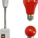 Darkroom Safelight Portable Red Lamp, E27 LED Screw Mouth Wall Light 360 Degree Desk Light with Switch