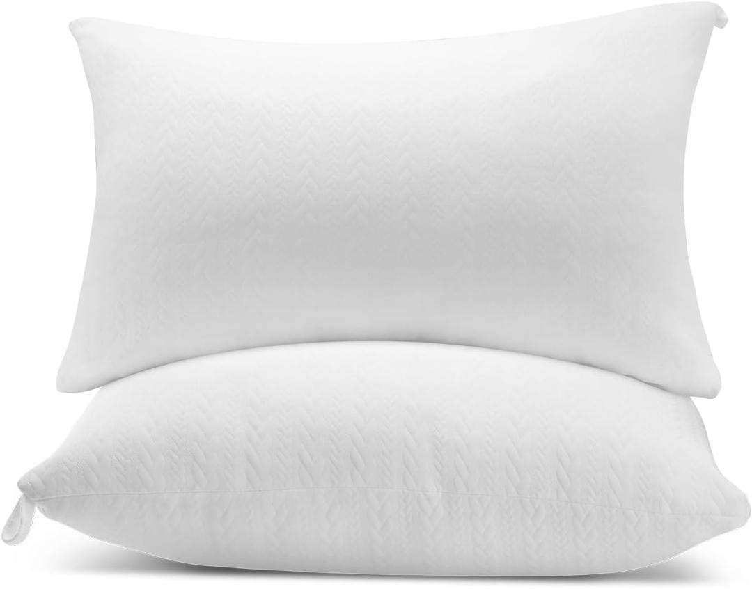 Standard Bed Pillows Count of 1, Hotel Quality Hotel Quality Down Alternative Bed Pillows - Soft, supportive, perfect for side & back sleepers. Machine washable. 20x26 inch