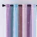 XiDi Curtains for Bedroom Decor, Rainbow Pink Purple/42/54