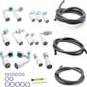 ASTROSYNC Universal A/C Air Conditioning Extended Length Hoses with Fittings and O-rings Compatible with GM Cars Truck Vehicle such as for Buick Chevrolet Cadillac GMC Wuling Baojun Holden AC Hose Kit