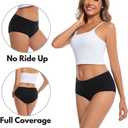 Women's Cotton Underwear Mid Waisted Brief Style Underpant (4 Pack) (L)