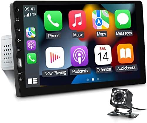 9inch Single Din Touchscreen Car Stereo Compatible with Apple Carplay and Android Auto, Bluetooth Car Radio with Backup Camera