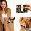 Small Soft Pocket Floral Wallet for Women, Bifold Purse with ID Window, Zipper Coin Pocket, card slots (Flower Black)