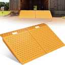 VNN 29" x 48" Shed Ramp for Riding Mower - 1500 LB Capacity Shed Ramps, Anti-Slip Punch Plate Ramp for ATV, Motorcycles, Garages & Barns (2PC, Yellow, Alloy)