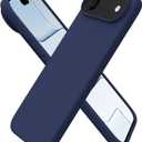 ORNARTO for iPhone Air Case 6.5", Slim Liquid Silicone 3 Layers Soft Gel Rubber Shockproof Protective Cover with Anti-Scratch Microfiber Lining-Navy Blue