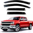 KPY Rain Guards Fit for 2014-2018 Chevrolet Silverado/GMC Sierra 1500 Crew Cab, Out-Channel Window Visor Vent Deflector, Truck Accessories for 2015-2019 Chevy Silverado/Sierra 2500HD 3500HD Crew Cab