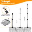 Chicken Poop Scooper, Large Metal Chicken Coop Scoop for Stand with Adjustable Stainless Steel Long Handle, Litter Sifting Shovel for Chicken Coop and Pet Waste Cleaning