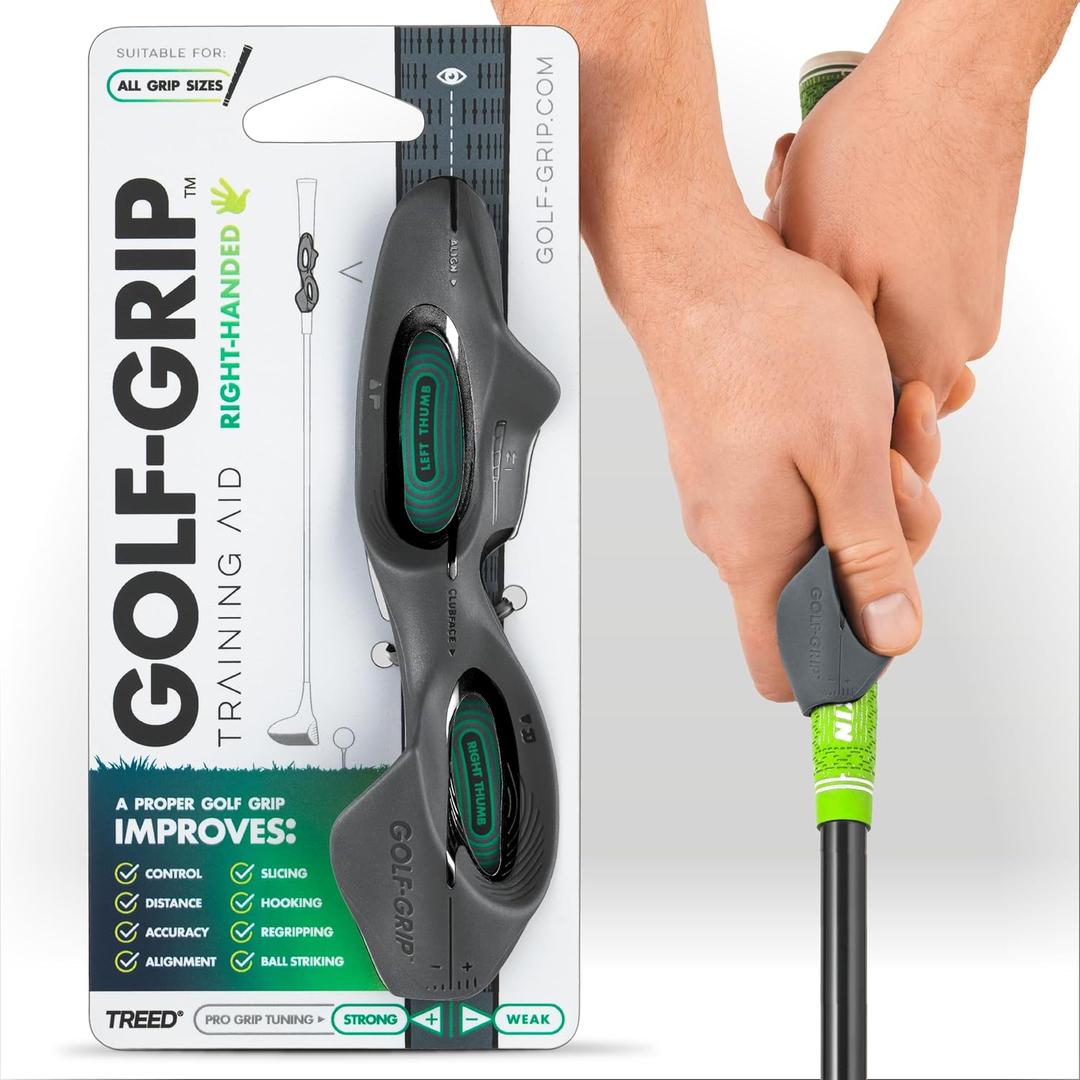 GOLF-GRIP Golf Grip Trainer for Left & Right-Handed Golfers  Snap-On Golf Training Aid for Proper Hand Position & Swing Technique  Hit Straighter, Longer Shots & Fix Slices or Hooks