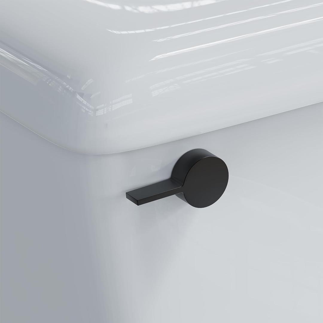 RAVINE Premium Modern Luxury Universal Toilet Handle Replacement, Majestic Collection. Toilet Lever Replacement, Easy Install (Black, Front Mount)