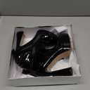 Women's Mid Calf Platform Boots Round Toe High Heel GoGo Short Boots Chunky Heel Comfortable Booties with Side Zipper for Ladies Sexy Cute (US 9, Black Patent)