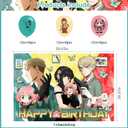 Spy Family Birthday Party Decoration,Anime Party Photo Background 5 x 3 FT and 18 Pcs Balloon,Anime Merch Party Backdrop Supplies