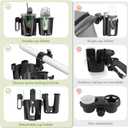 KDD Stroller Cup Holder with Phone Holder, 3-in-1 Removable Bottle Holder, 360 Degrees Rotation Drink Holder for Wheelchair, Stroller, Bike, Walker, Scooter, Bicycle, Uppababy, Bugaboo, Britax