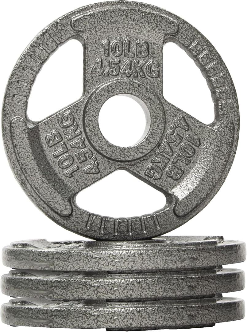 Olympic Cast Iron 2-Inch Weight Plate for Strength Training & Weightlifting, Multiple Weights 4 Pcs, 10LB