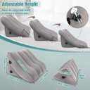 SAHEYER Inflatable Bed Wedge Pillow Set, 2 PCS Post Surgery Support Pillow for Back, Knees, Leg Pain Relief, Adjustable Sitting Pillows for Anti Snoring, Heartburn, GERD Sleeping - Gray