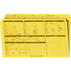 Real Estate Listing Folder Right Panel -Legal Size- Holder for Documents, Pre-Printed with Closing Checklist & Tracker Card Stock Color-Coded Dots for Organization - Made in USA 25-Pack Yellow