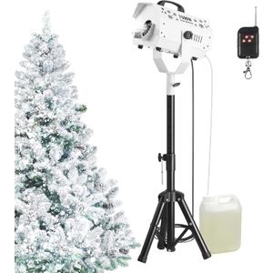 VEVOR Snow Machine, 1500W Snow Maker Machine with Height Adjustable Stand and Wireless Remote Control, High Output Portable Snowmaking Machines for Outdoor Christmas Parties Wedding Stage Effect