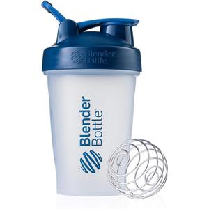 BlenderBottle Classic Loop Top Shaker Bottle, 20-Ounce (Clear| Navy lid)
