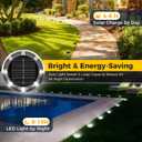 6 Pack Solar Ground Lights Outdoor, 8 LED Mini Flat Solar Disc Lights, IP65 Waterproof Pathway Lights Solar Powered, Landscape Lighting for Garden Walkway Driveway Yard Lawn,Cool White