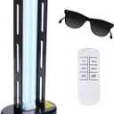 UV Light Sanitizer, 60W Ultraviolet Light with Ozone, UV Lamp with Remote Control & 3 Speed Timings, Home Disinfection Device, Dust Mites Remover, Ultraviolet Sanitizer for Room, Home, Hotel, Office