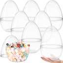 JOYIN 10" Transparent Jumbo Easter Eggs, 2 PCS Clear Fillable Plastic Giant Eggs Empty for Easter Egg Hunt, Candy Treats, Basket Stuffers, Party Supplies, Holiday Decoration