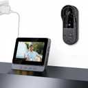 Winnes Doorbell Camera Wireless No Subscription Video Doorbell with Camera 1080P with Screen,Two-Way Audio,170 Angle,Night Vision,IP65 Waterproof for Outdoor,No APP,No WiFi,Easy to Use for Elder