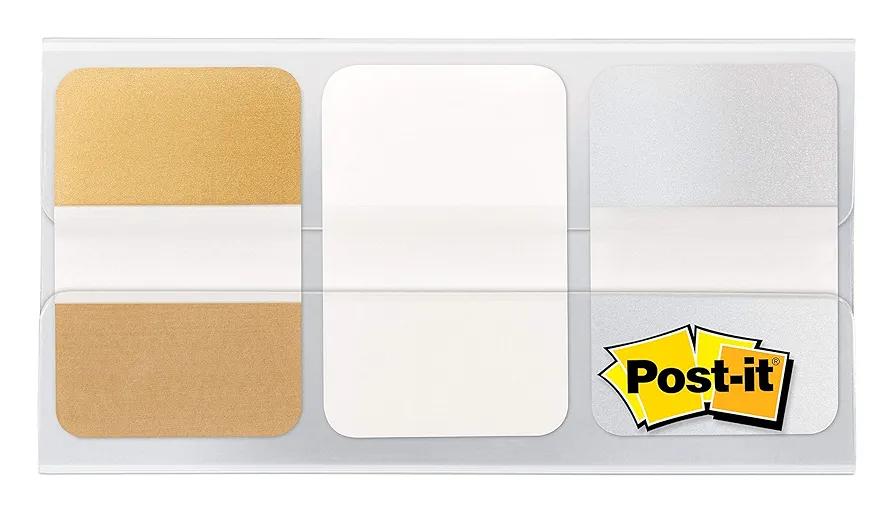 Post-it Flags, 24 Count, 1 in Wide, Assorted Metallic Designs (686-METAL) 12 Pack